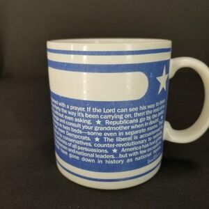 Vintage 1983 Toscany Collection Political Satire Mug Democrats vs Republicans